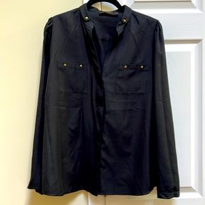 LIMITED black button down blouse with gold buttons
